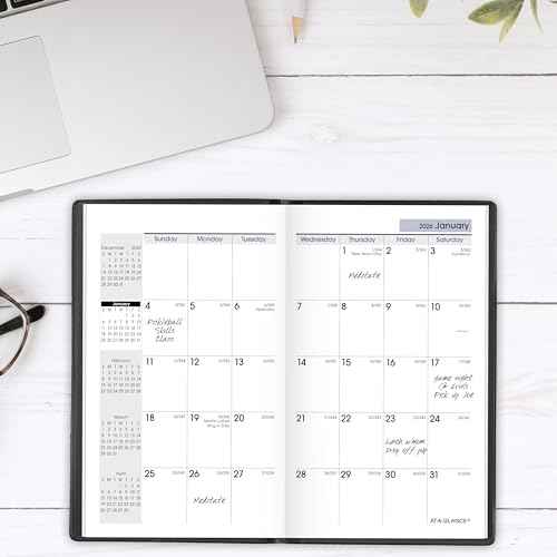 AT-A-GLANCE 2026 Planner, Monthly, 3-1/2" x 6", Pocket Size, DayMinder, Black (SK530026)