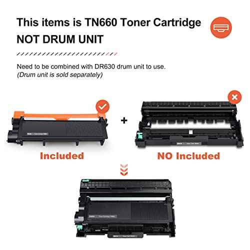 v4ink 3PK Compatible TN-660 Toner Replacement for Brother TN660 TN630 Toner Ink for Brother MFC-L2700DW HL-L2300D HL-L2320D HL-L2340DW HL-L2380DW DCP L2540DW L2520DW MFC L2740DW L2720DW Printer