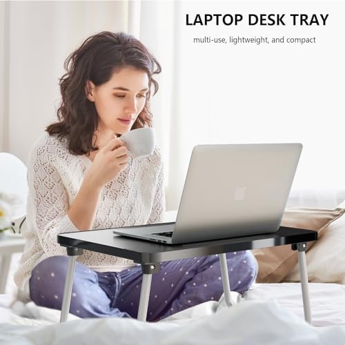 Youpehom Black Foldable Lap Desk for Bed or Couch - Portable Laptop Tray