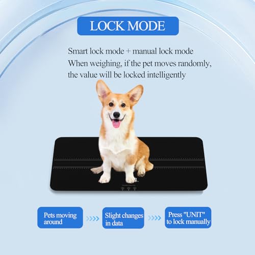 Black Digital Pet Scale for Small to Medium Dogs & Large Cats, 0.45-220lbs