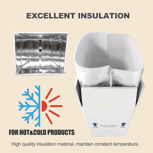 7x6x10¡± Insulated Shipping Boxes for for Frozen Food, 8 Pack Perishable Shipping Cooler Styrofoam Boxes Cold Packaging Perishables Mailing Insulated Carton with Aluminum Foil Liner Bag