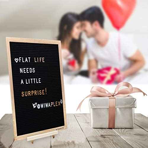 Black Felt Letter Board,Word Board Sign,16 x 12 inch Changeable Letter Board with 730 Plastic Message Board Letters Numbers Symbols Pattern,Wooden Tripod Stand, Scissors, 3 Free Storage Bags