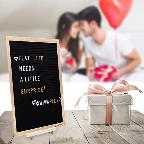 Wiwaplex Black Felt Letter Board 16x12 Inch with Wooden Tripod & 730 Letters - Black