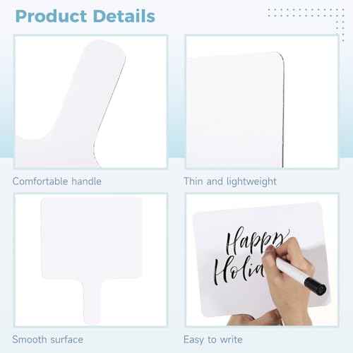 50 Pieces Dry Erase Answer Paddles, 8 x 10 Inch Handheld White Board, Double Sided Mini White Boards Dry Erase Signs uction Paddles