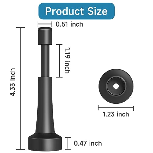 2PCS Black Door Stopper with Spring, Wall Protector, 4.33in - Briekie? Brieieziy (Variation: 2 / Black)