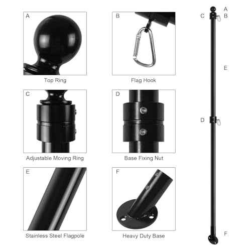 Wall Flag, Double-Sided Open House for Real Estate Flags with Stainless Steel Pole & Wall Mount, Outdoor Open House Sign for Realtors, Homes for Sale or Rent (white-black, 47¡±)
