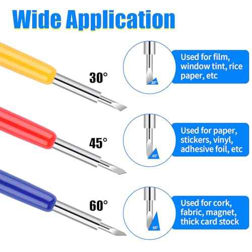 40 PCS Replacement Cutting Blades, Fine Point Blade Compatible with Explore Air 2/Air 3/Maker/Maker 3, 20 PCS Standard Blades, 10 PCS Deep Cutting Blades and 10 PCS Fine Point Blades