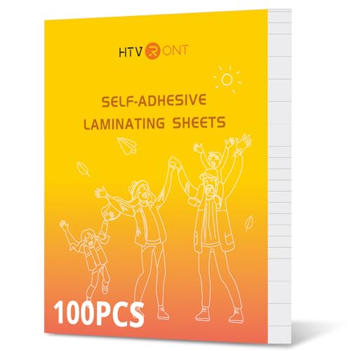 HTVRONT Self-Adhesive Laminating Sheets-9 X 12 Inches Self Laminating Sheets, No Machine Needed Clear Laminating Sheets for Protecting and Preserving Documents, Photos, Menus,Stickers¡¦ (100)