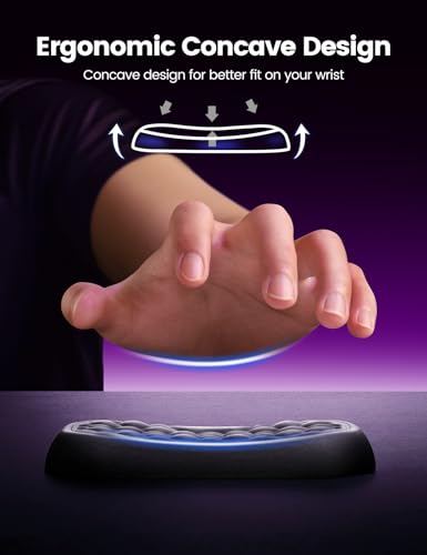 Large Black Ergonomic Wrist Rest for Keyboard & Mouse - Memory Foam Support Pad