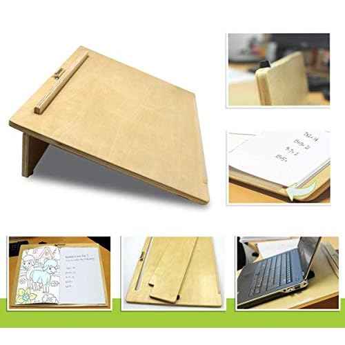 Playlearn Ergonomic Wooden Writing Slope/Slant Board - 20 Degree Optimal Angle - Extra Wide with Pen Holder