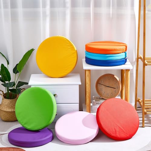 8 Pcs Kids Floor Cushions 13.8 x 13.8 x 2 Inch, Classic Color Set (Vacuum Packed)
