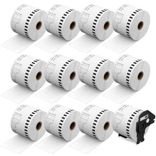 DK-2205 Continuous Labels 12 Rolls Replacement for Brother DK-2205 (2.4 in x 100 ft) Compatible with Brother ql Label Printer QL-800 QL-820NWB QL-810W 1110NWB