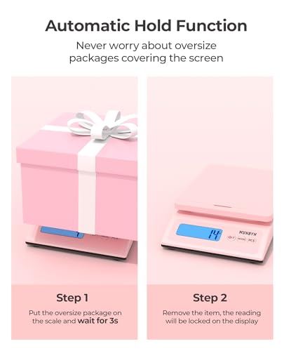 MUNBYN Pink Digital Postal Scale 66lb/0.1oz Compact & Accurate