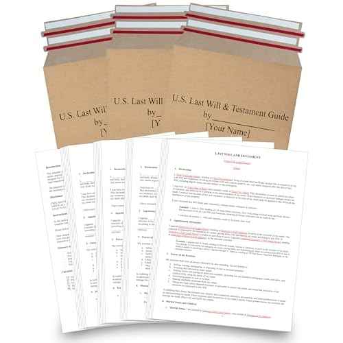 2025 Last Will and Testament Kit (3-Pack) ? DIY Estate Planning Forms, Lawyer-Prepared Templates with Instructions & Security Envelopes ? Valid in All 50 States