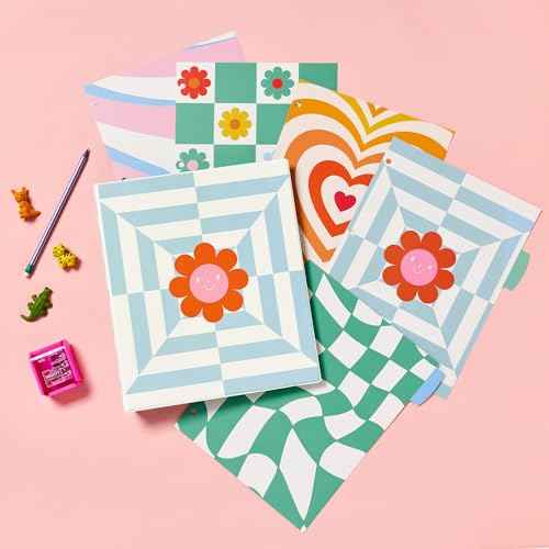 Avery 3 Ring Binder, 1 Inch Round Rings, Retro Collection, Flower Power (26802)