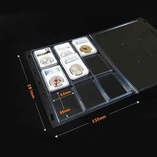MUDOR 5 Pack Coin Slab Sleeves, 9 Pocket Encap Coin Storage Sheet for PCGS NGC Certified Holder, PVC Free,Suitable for Collection Tokens, Medallions, Badges