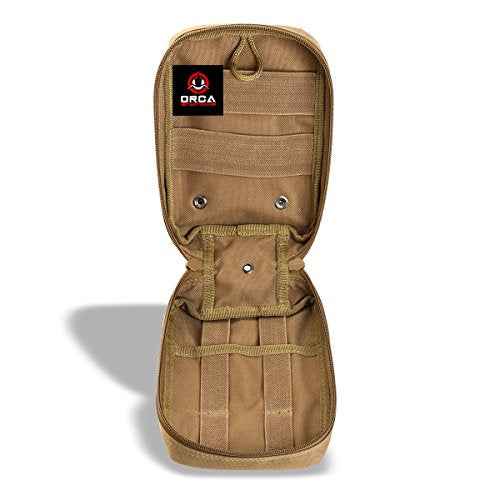 Orca Tactical First Aid Molle Pouch - Heavy Duty IFAK Pouch - Empty Medical Pouch Ideal for Military Use EMTs Law Enforcement Camping and Hiking - Med Pouch for Optimal Organization