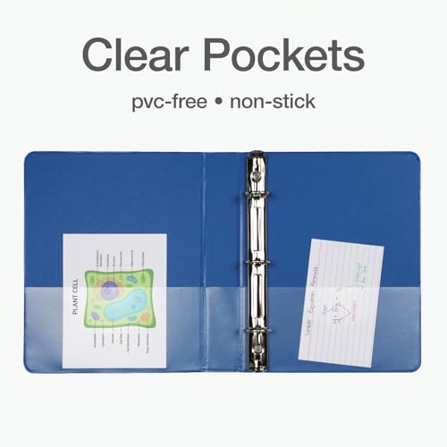 Oxford Mini View Binders 1 Inch Blue Pack of 2 for A5 Paper, Portable Office & School Organizer