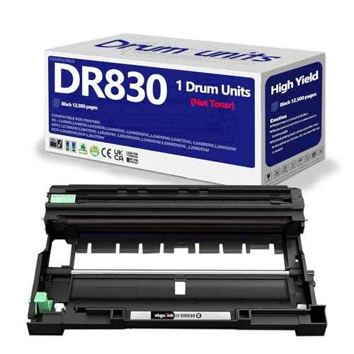 Compatible DR830 Drum Unit Compatible Replacement for Brother DR830 DR 830 use with DCP-L2640DW HL-L2460DW HL-L2480DW HL-L2405W MFC-L2820DW MFC-L2807DW HL-L2400D HL-L2865DW Printer (Drum only)