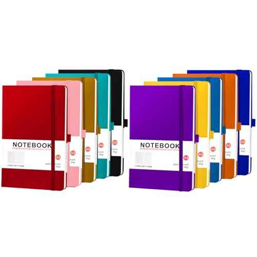 Jaoruizer 10 Pack Hardcover Journals Bulk, A5 Lined Notebooks for Women Men, 200 Pages/100 Sheets, 5.8 x 8.4 inch College Ruled Notebook for Writing Business Work, 10 Colors