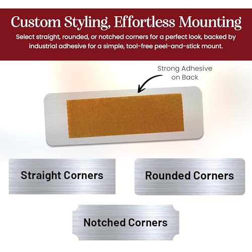Custom Engraved Name Plate with Adhesive - 1x3 Inch Gold/Black Memorial Plaque