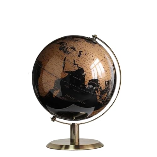 Golden 5.5-Inch World Globe with Rotating Stainless Steel Stand for Home & Office Decor