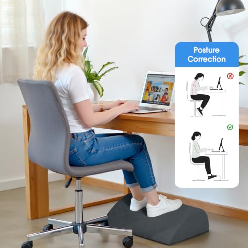 Foot Rest for Under Desk with 3 Heights - Dark Grey (ComfyInLove)