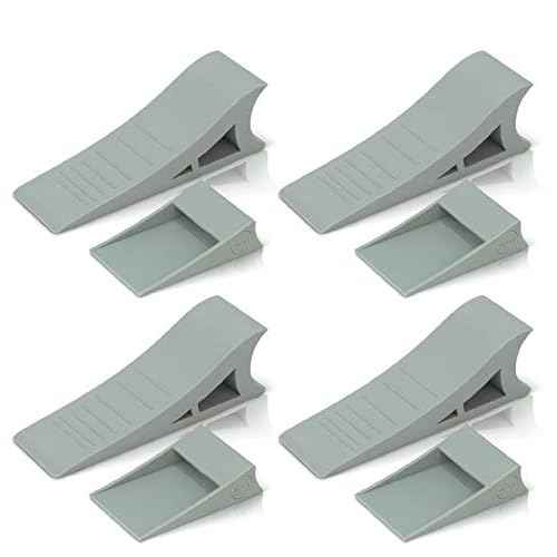 Heavy Duty Rubber Door Stopper ? Zero Edge Door Wedge Stops All Doors, Gaps to 1.5 Inch on All Surfaces ? Door Stopper Wall Mount Hangs Up When Not in Use for No-Bending Easy Access