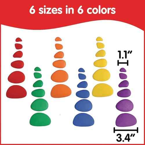 S&S Worldwide Rainbow Pebbles Sorting Stones and Activity Card Set