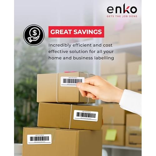 enKo 24000 Labels, 1/2 x 1-3/4 inches - White - Address, Mailing, Shipping and Barcode Blank Labels for Laser and Inkjet Printers