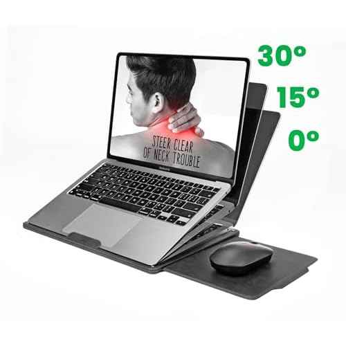 PUNCUBE Portable Lap Desk - Lap Desk with Retractable Mouse Pad, Adjustable Stand, Writing Board, Expandable Surface, and Heat Protection for Laptops and Tablets (Midnight Black)