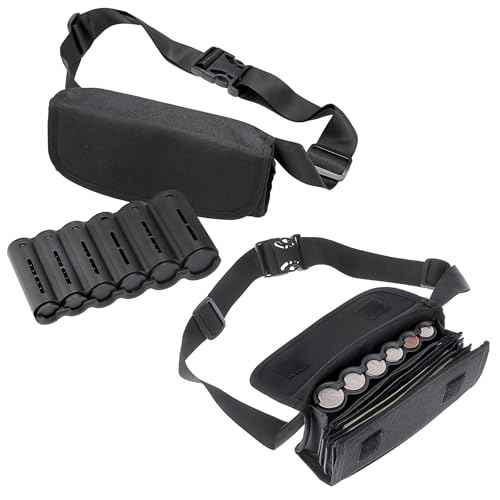 BSTKEY 2 Pack US Coin Holder Coin Dispenser, Fanny Pack with Banknote Waiters Purse Coin Sorter Coin Organizer, Black Coin Storage Bag with Belt for Waitress Server Collector Cashier Change