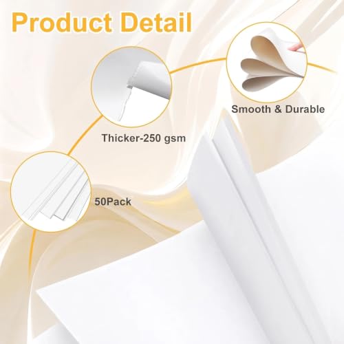 MARACOL 11x14 White Poster Board Bulk Pack 50 Sheets 250GSM Heavyweight
