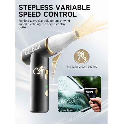 Compressed Air Duster COLBOR Electric Mini Blower for PC Cleaning Kit 100000RPM Cordless with LED Light & Nozzle Rechargeable Air Cleaner Keyboard Plumero de aire comprimido Turbo Jet Fan