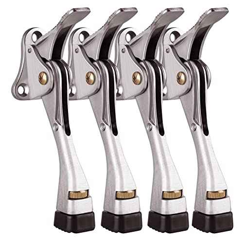 Gotega Door Stopper, 4 Packs Kickdown Door Stop with One Touch Adjustable Height and Rubber Tip 4 Inches, Door Stops¡¦