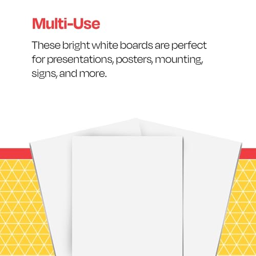 School Smart Poster Board White 11 x 14 Inches Pack of 25