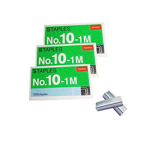 3000pcs No.10 Staples, for Max HD-10D,Swingline Tot Mini Stapler, and Other Mini Stapler Using No.10 Staples(Smaller Than Standard Staple).Silver