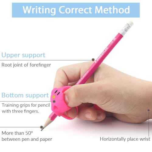 Firesara training grips for pencil, Original Training Grips Puppy Design Posture Correction for Kids Preschoolers Children Adults Special Needs Handwriting Aid for Lefties or Righties (3PCS)