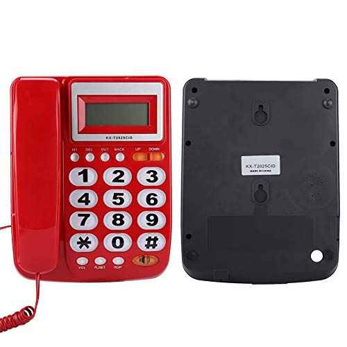 Desktop Corded Telephone - Landline Phone with Caller ID Display - with Speakerphone - Large Buttons - for Home,Office,Hotel,Business (Red)
