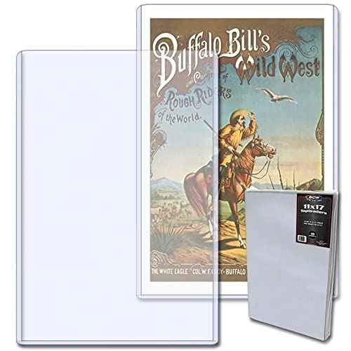 BCW 11 x 17 Art and Print Toploader - Pack of 10 | Crystal Clear, Rigid PVC | Photo Print Protector for Lithographs, Artwork, and Collectibles | Plastic Sheet Protectors | Restaurant Menu Holders