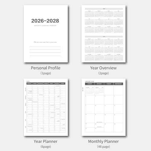 Monthly Planner 2026-2028, 2026-2028 Calendar 36 Months, 8.5" x 11", Jan 2026- Dec 2028,Metal corner protectors with Spiral Bound, 3 Years Academic Planner Perfect for School & Office for Women & Men