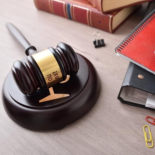 Personalized Wooden Gavel and Sound Block Set for Judges & Lawyers