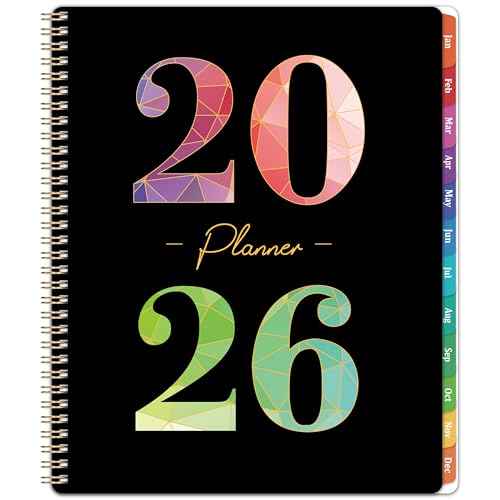 2026 Planner - 2026 Planner Weekly and Monthly from January 2026 to December 2026, 9" x 11", Academic Planners 2026 with Inner Pocket, Colorful Coated Tabs