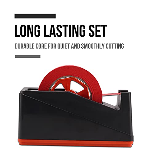 Lichamp Desktop Tape Dispenser with 3-Inch Core – One-Hand, Non-Skid Base, for Masking/Heat Transfer Tapes