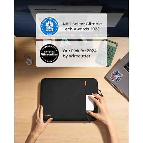 tomtoc 360 Protective Laptop Sleeve for 14-inch MacBook Pro M5/M4/M3/M2/M1 Pro/Max A3434 A3112 A3401 A3185 A2992 A2918 2025-2021, Water-Resistant Case Bag with Accessory Pocket for 13.8 Surface Laptop