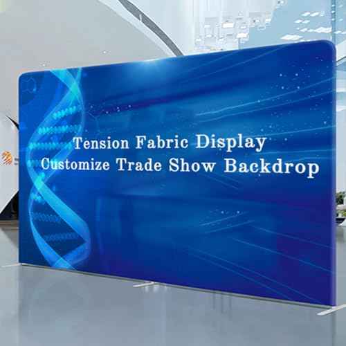 Customize Trade Show Backdrop with Tension Fabric Display Backdrop,Perfect for Trade Show Booth,Exhibition,Conference,Weddings,Parties,Stores 7.5x16.5FT(Frame&Banner Single-Sided Printing)