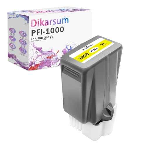 PFI-1000 Compatible Ink Cartridge with Pigment Ink Replacement for Canon PFI-1000 use in imagePROGRAF PRO-1000 (1PCS Yellow 80ML)
