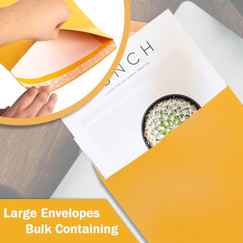 Yellow Manilla Envelopes 10x13 Inches, Pack of 100, Self-Sealing Office Mailers