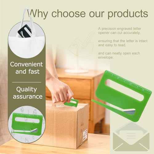 6Pcs Letter Opener£¬Letter Opener Envelope Slitter with Concealed Blade, Scale and Magnifying Glass£¬Suitable for Office Workers and Students to Open Envelopes.
