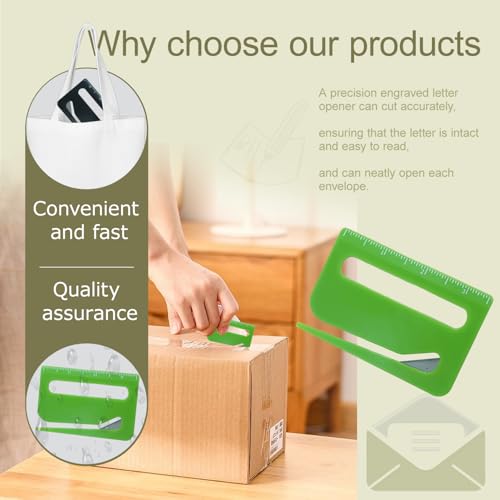 6Pcs Colorful Letter Openers with Concealed Blade & Magnifying Glass - Office & School Use